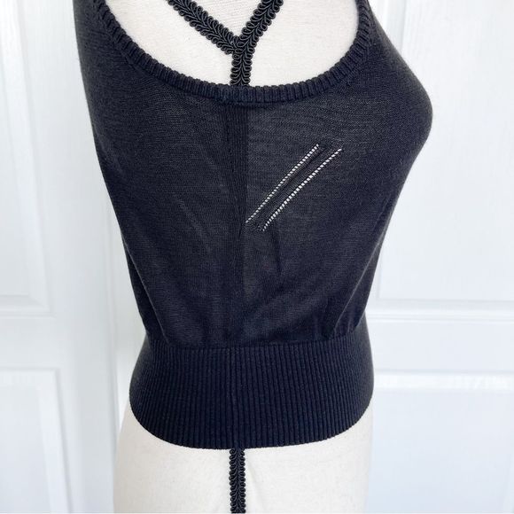 Badgley Mischka Size XS Hand Embroidered Detailed Stitching Sheer Silk Blend Top - Picture 5 of 12